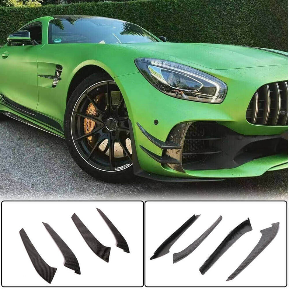 Mercedes Benz AMG GT R 2-Door 2016-2019 Front Bumper Fins Carbon Fiber-Ahacarbon