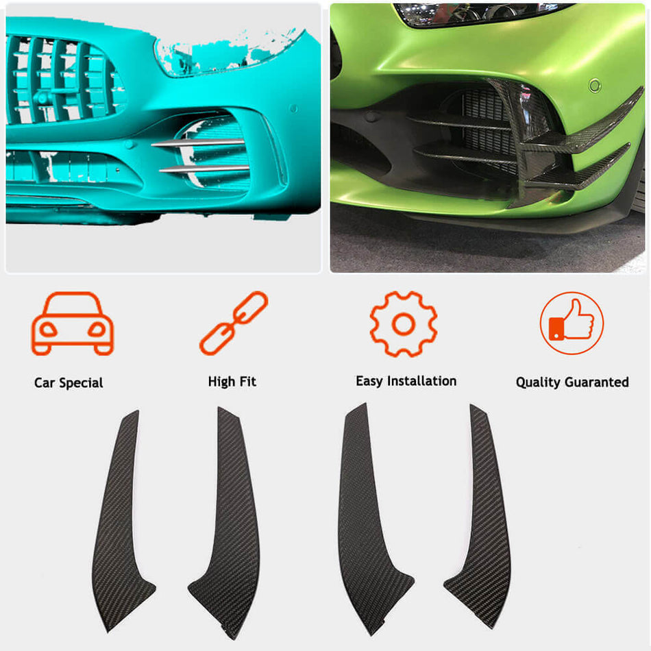 Mercedes Benz AMG GT R 2-Door 2016-2019 Front Bumper Fins Carbon Fiber-Ahacarbon