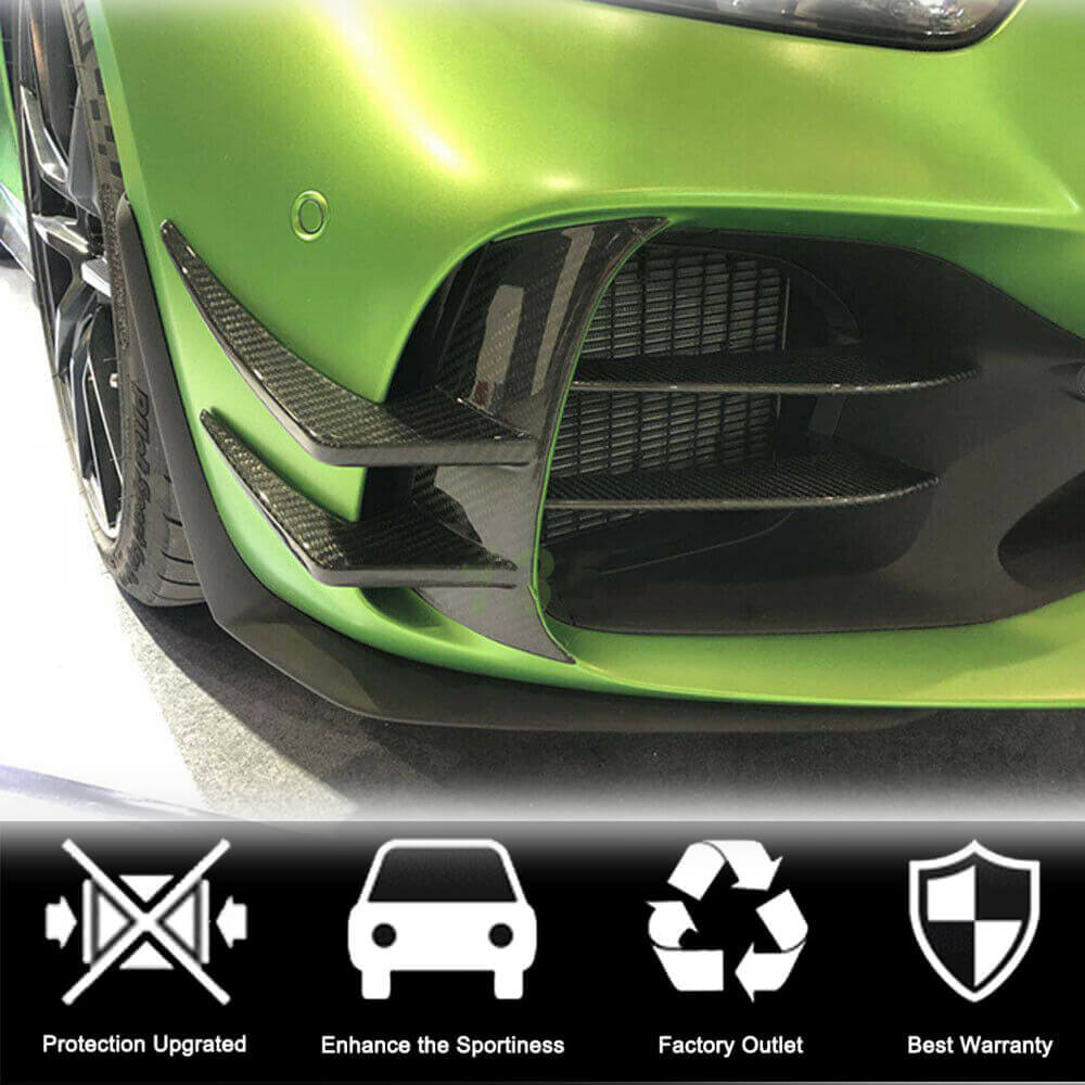 Mercedes Benz AMG GT R 2-Door 2016-2019 Front Bumper Fins Carbon Fiber-Ahacarbon