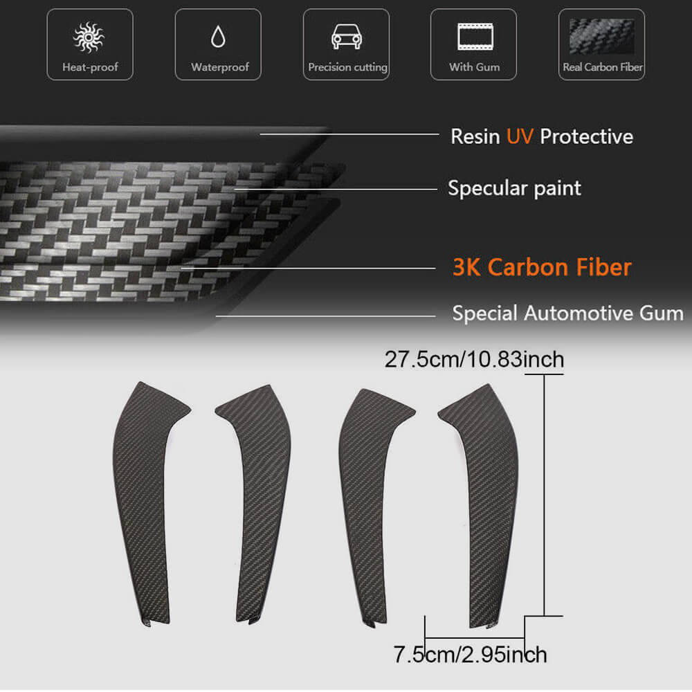 Mercedes Benz AMG GT R 2-Door 2016-2019 Front Bumper Fins Carbon Fiber-Ahacarbon