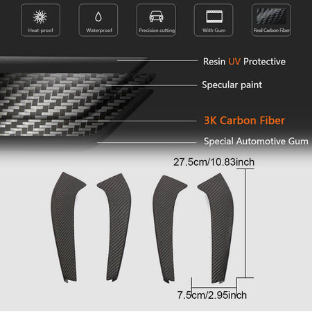 Mercedes Benz AMG GT R 2-Door 2016-2019 Front Bumper Fins Carbon Fiber-Ahacarbon