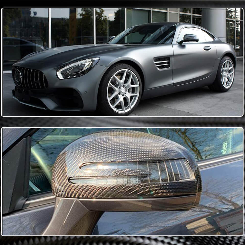 Mercedes Benz AMG GT SLK R172 SLC SL Mirror Covers Pair Dry Carbon Fiber-Ahacarbon
