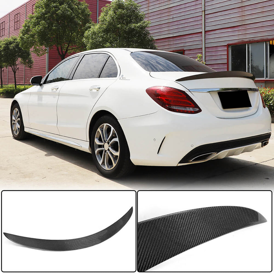Mercedes Benz C Class W205 2015-2019 Rear Trunk Spoiler Carbon Fiber/FRP-Ahacarbon