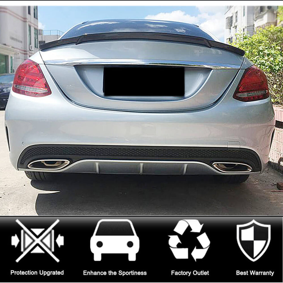 Mercedes Benz C-Class W205 2015-2019 Rear Trunk Spoiler Carbon Fiber-Ahacarbon
