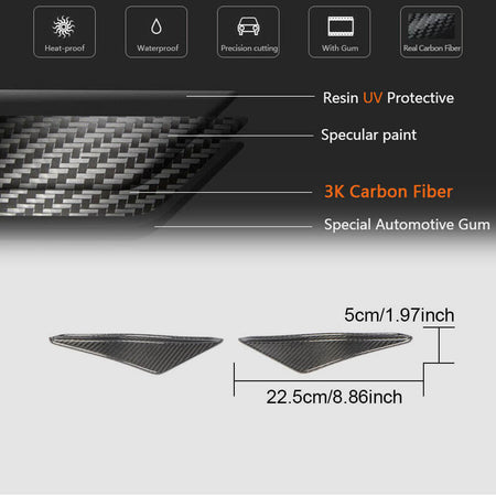 Mercedes Benz C197 R197 SLS AMG 2-Door 2010-2013 Front Bumper Vents Carbon Fiber-Ahacarbon