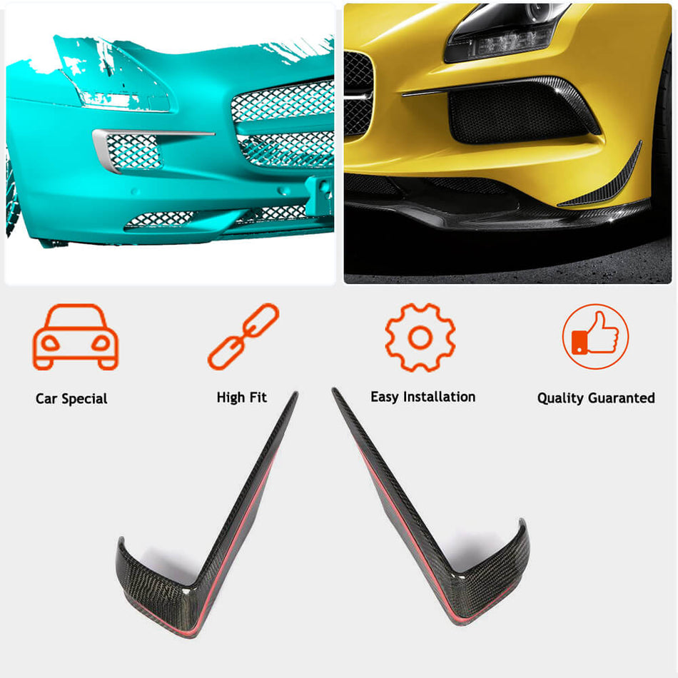 Mercedes Benz C197 R197 SLS AMG 2010-2013 Front Bumper Vents Carbon Fiber-Ahacarbon