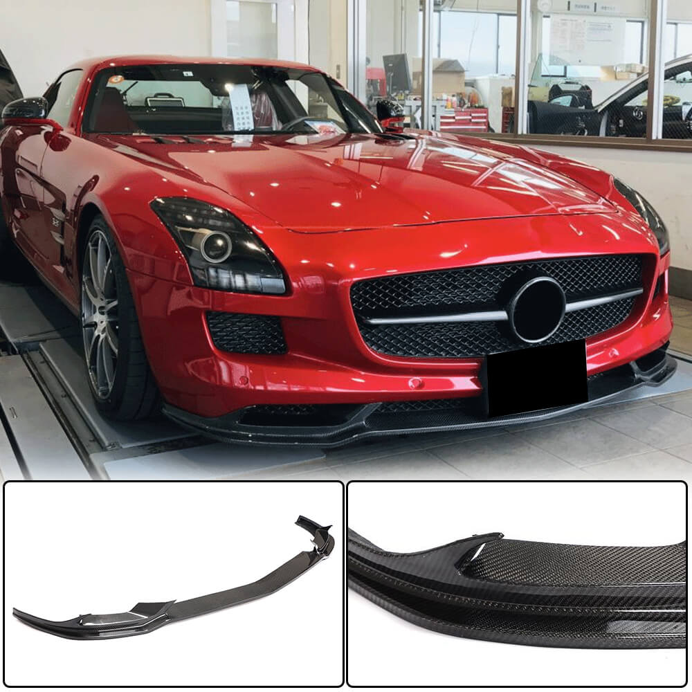 Mercedes Benz C197 R197 SLS AMG 2010-2013 Front Bumper Lip Carbon Fiber-Ahacarbon