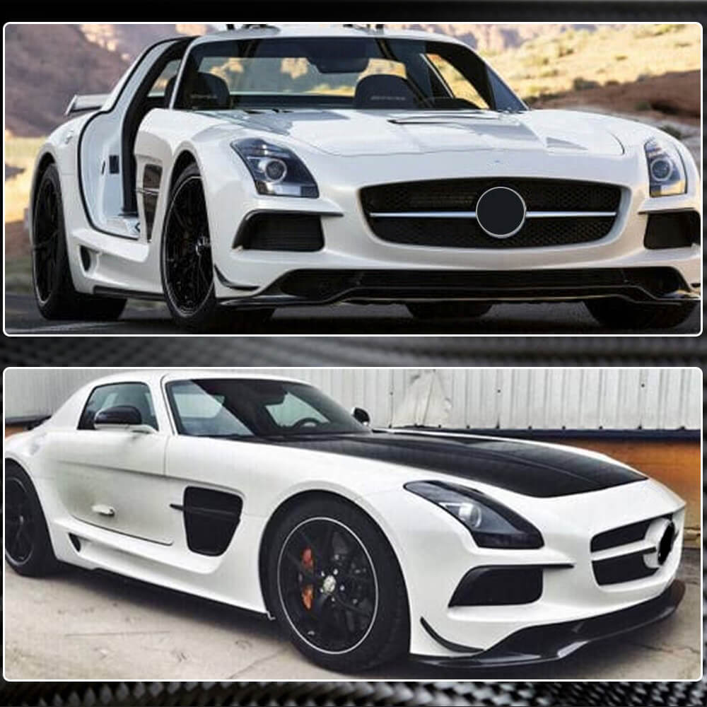 Mercedes Benz C197 R197 SLS AMG 2010-2013 Front Bumper Lip Carbon Fiber-Ahacarbon