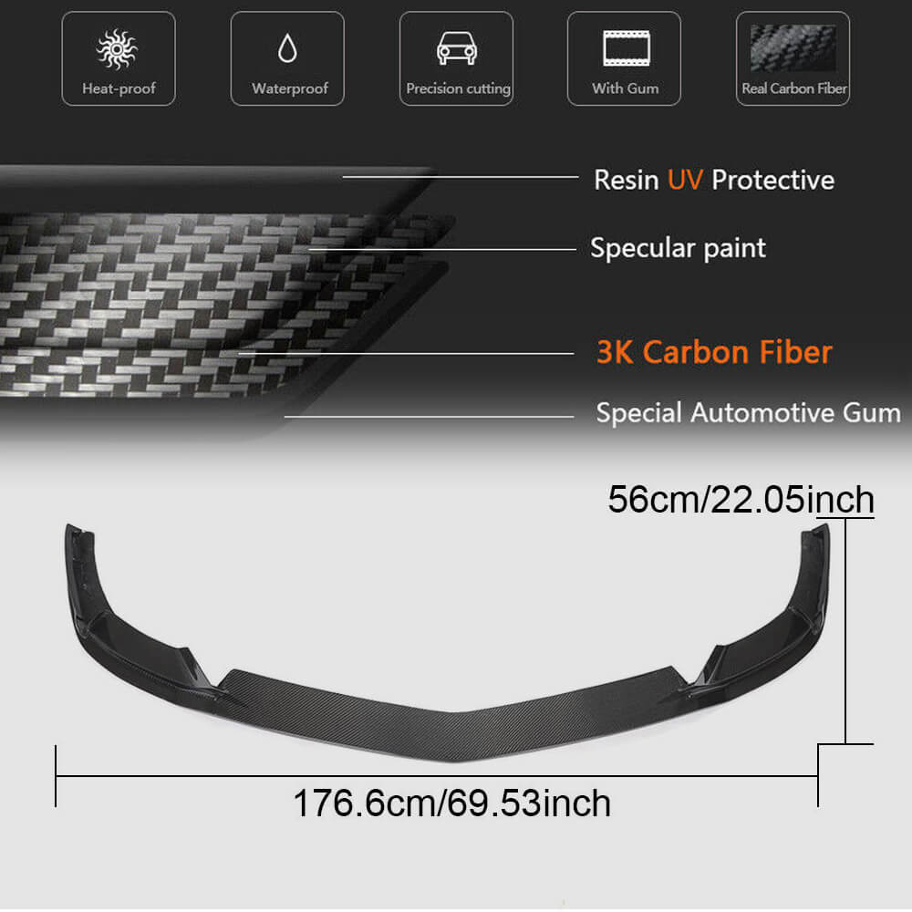 Mercedes Benz C197 R197 SLS AMG 2010-2013 Front Bumper Lip Carbon Fiber-Ahacarbon