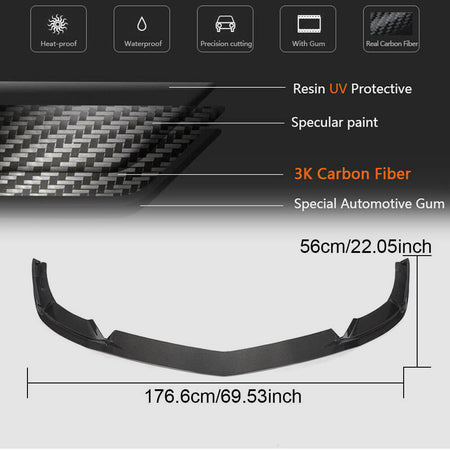 Mercedes Benz C197 R197 SLS AMG 2010-2013 Front Bumper Lip Carbon Fiber-Ahacarbon