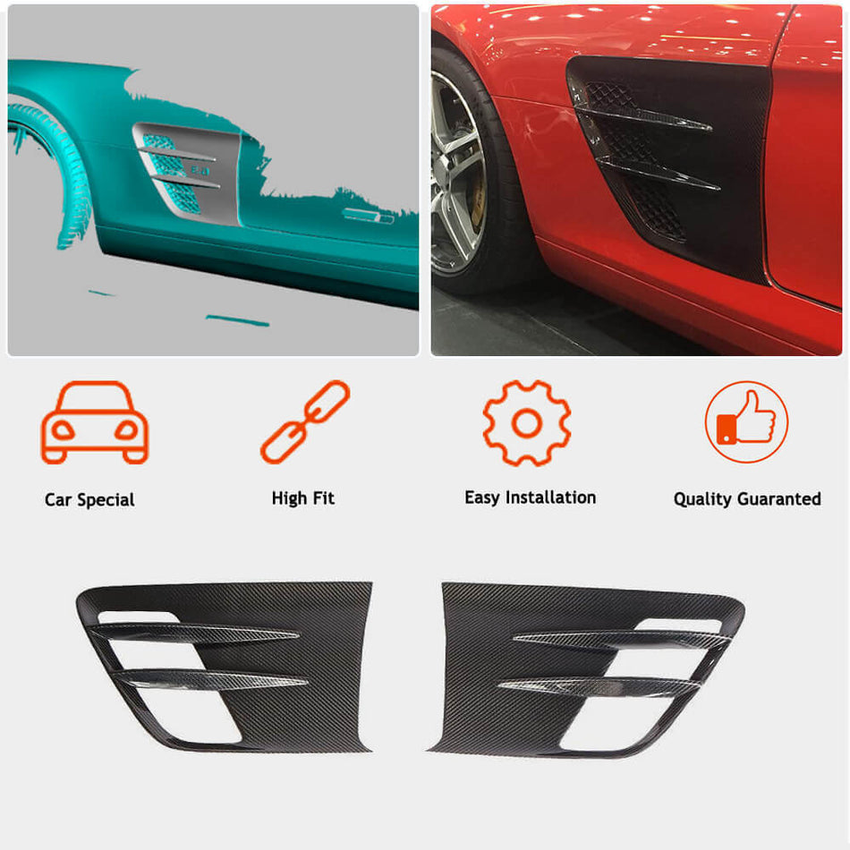 Mercedes Benz C197 SLS AMG Coupe 2010-2013 Side Air Fender Vents Dry Carbon Fiber-Ahacarbon
