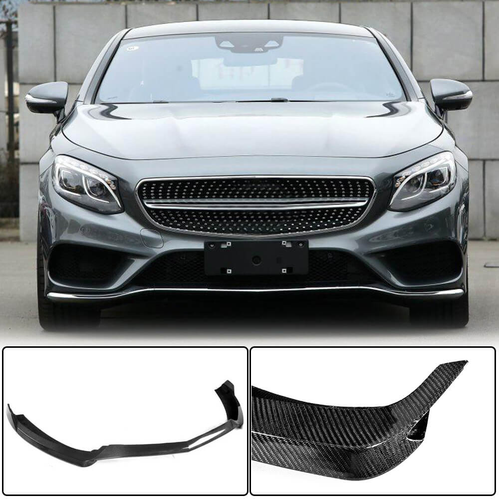 Mercedes Benz C217 S400 S500 S550 Sport Coupe Pre-facelift 2014-2017 Front Bumper Lip Carbon Fiber/FRP-Ahacarbon
