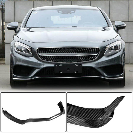 Mercedes Benz C217 S400 S500 S550 Sport Coupe Pre-facelift 2014-2017 Front Bumper Lip Carbon Fiber/FRP-Ahacarbon