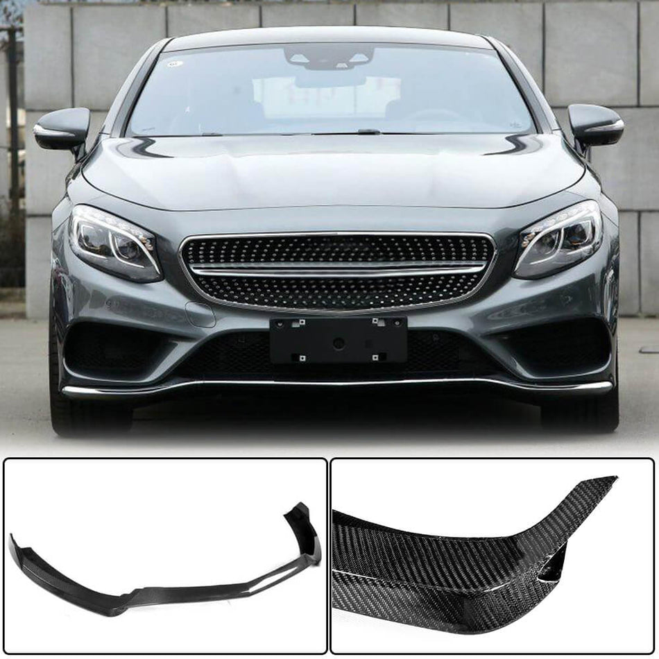 Mercedes Benz C217 S400 S500 S550 Sport Coupe Pre-facelift 2014-2017 Front Bumper Lip Carbon Fiber/FRP-Ahacarbon