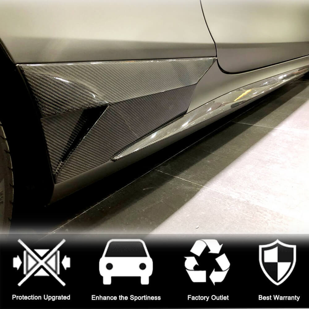 Mercedes Benz C217 S500 S550 Sport Pre-facelift 2015-2017 Side Skirts Splitters Carbon Fiber-Ahacarbon