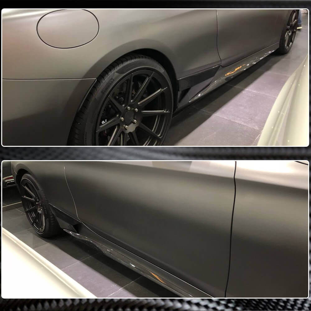 Mercedes Benz C217 S500 S550 Sport Pre-facelift 2015-2017 Side Skirts Splitters Carbon Fiber-Ahacarbon