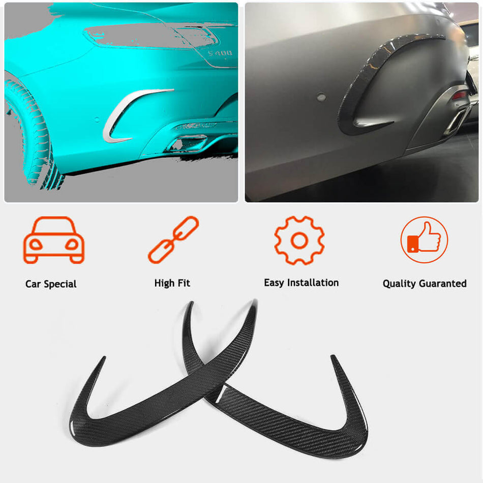 Mercedes Benz C217 S550 Sport S63 S65 AMG Coupe 2015-2019 Rear Bumper Vents Carbon Fiber-Ahacarbon