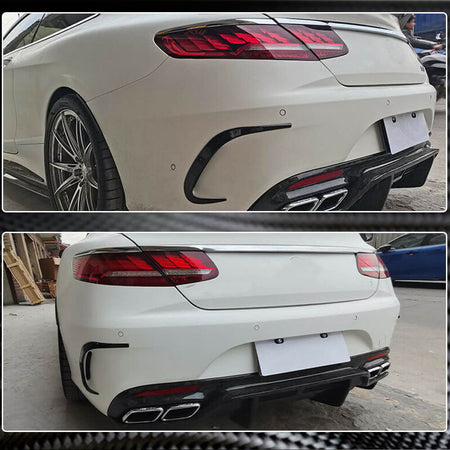 Mercedes Benz C217 S550 Sport S63 S65 AMG Coupe 2015-2019 Rear Bumper Vents Carbon Fiber-Ahacarbon