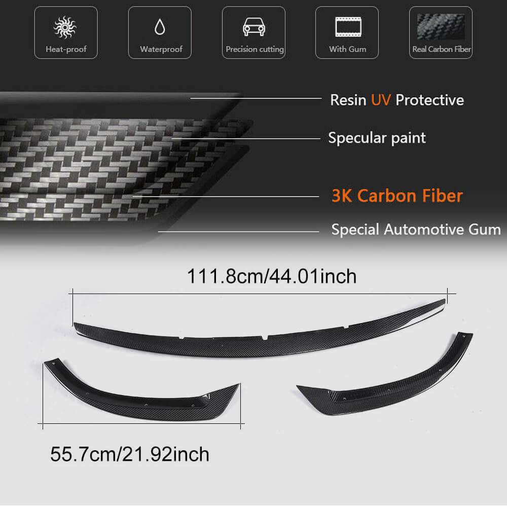 Mercedes Benz C238 A238 E300 Sport 2017-2019 Front Bumper Lip Carbon Fiber-Ahacarbon