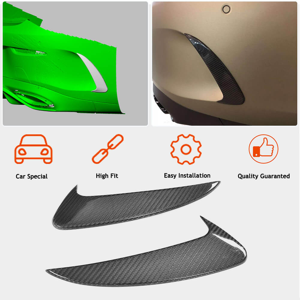 Mercedes Benz (W238) C238 E300 E400 E500 E550 Sport Coupe 2017-2019 Rear Bumper Vents Carbon Fiber-Ahacarbon