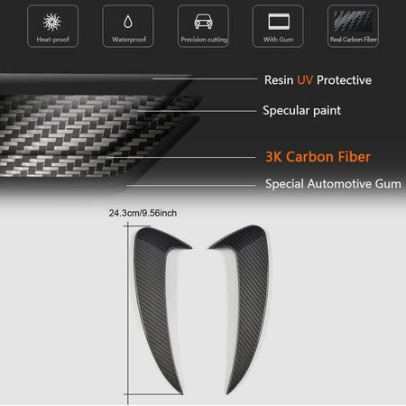 Mercedes Benz (W238) C238 E300 E400 E500 E550 Sport Coupe 2017-2019 Rear Bumper Vents Carbon Fiber-Ahacarbon