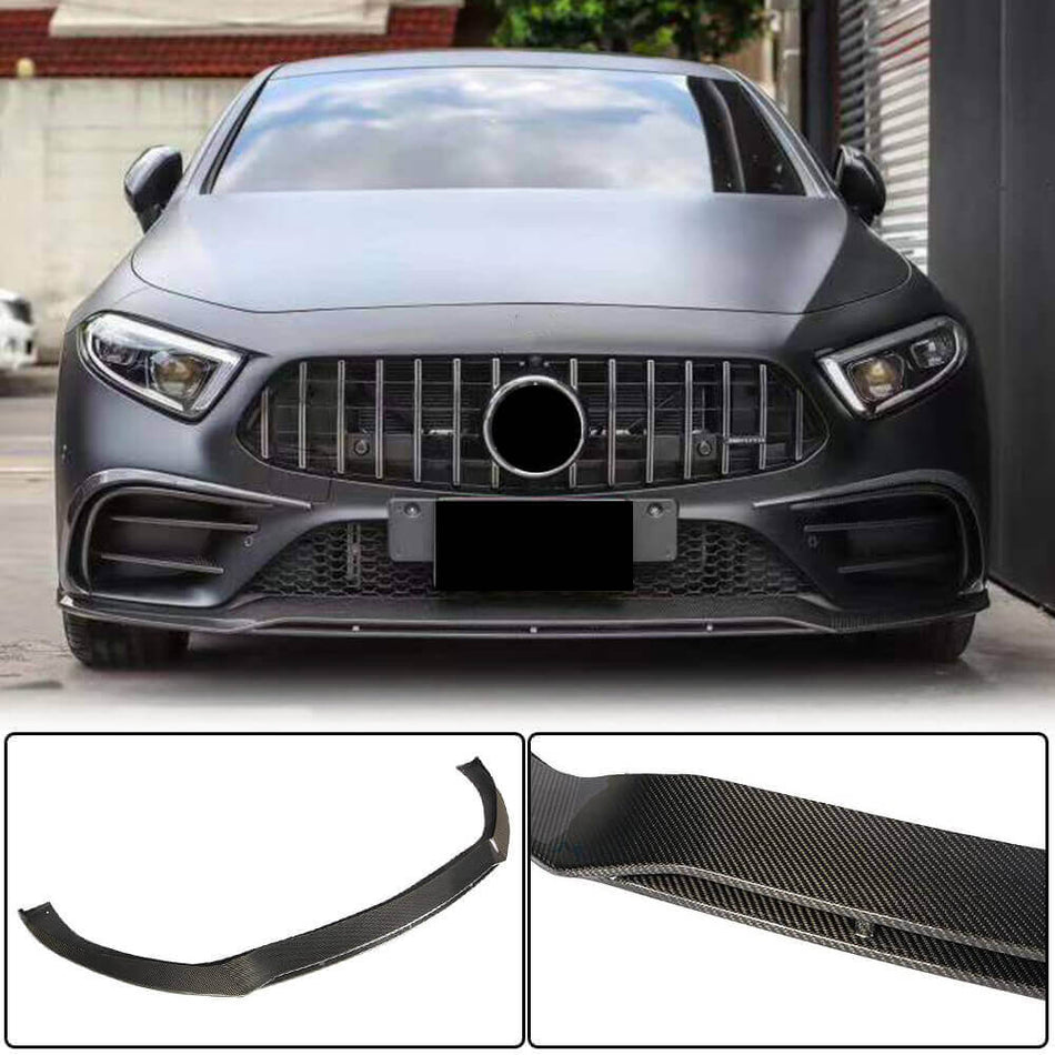 Mercedes Benz C257 Sport CLS53 AMG 2018-2020 Front Bumper Lip Carbon Fiber-Ahacarbon