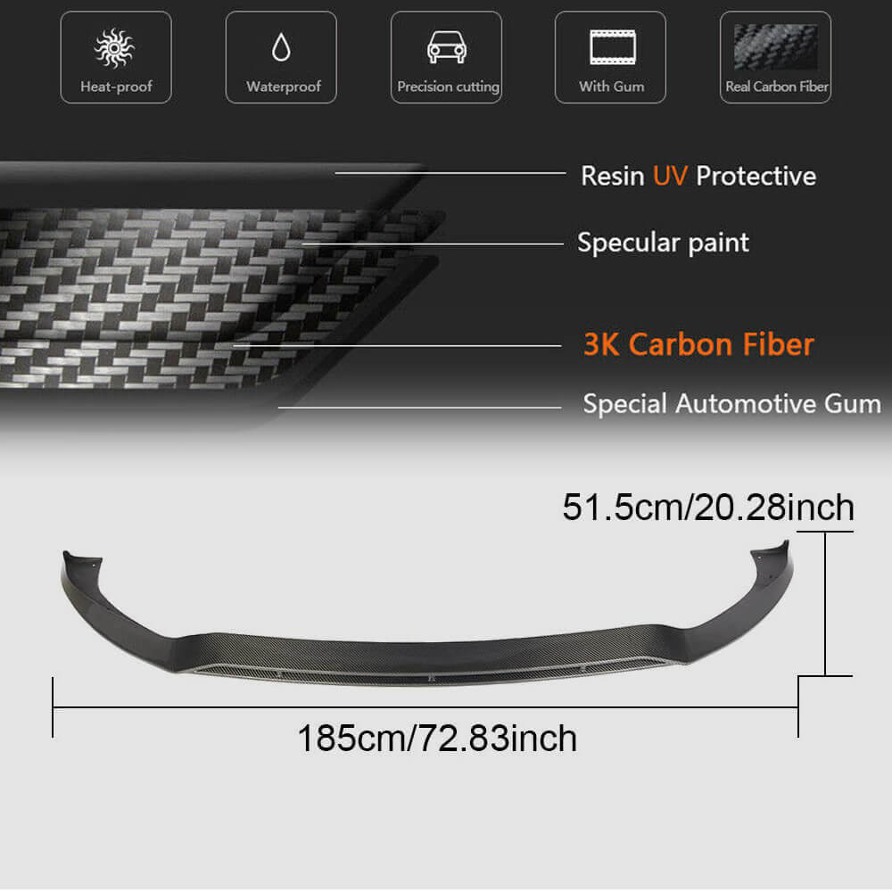 Mercedes Benz C257 Sport CLS53 AMG 2018-2020 Front Bumper Lip Carbon Fiber-Ahacarbon