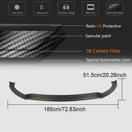 Mercedes Benz C257 Sport CLS53 AMG 2018-2020 Front Bumper Lip Carbon Fiber-Ahacarbon