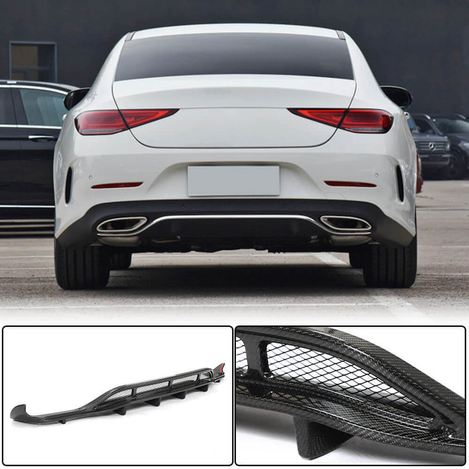 Mercedes Benz CLS Class C257 Sport 2018-2020 Rear Bumper Diffuser Carbon Fiber-Ahacarbon