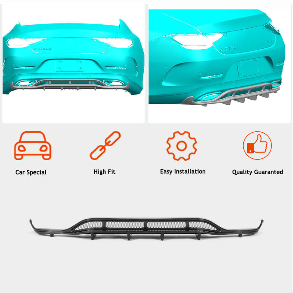 Mercedes Benz CLS Class C257 Sport 2018-2020 Rear Bumper Diffuser Carbon Fiber-Ahacarbon