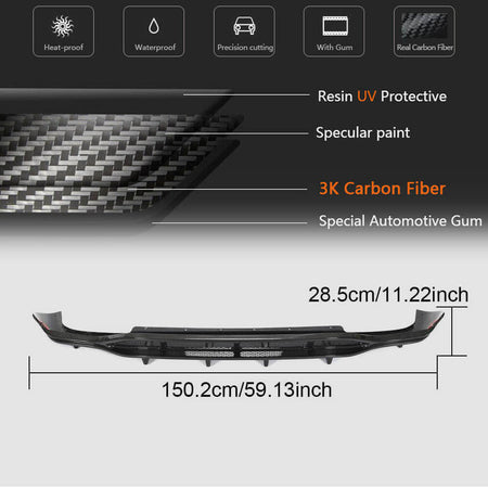 Mercedes Benz CLS Class C257 Sport 2018-2020 Rear Bumper Diffuser Carbon Fiber-Ahacarbon