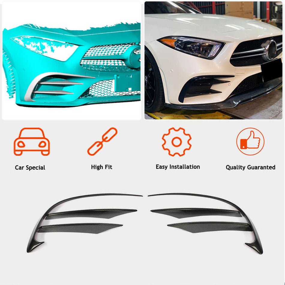 Mercedes Benz CLS Class C257 Sport 2018-2020 Front Fog Lamp Covers Carbon Fiber-Ahacarbon