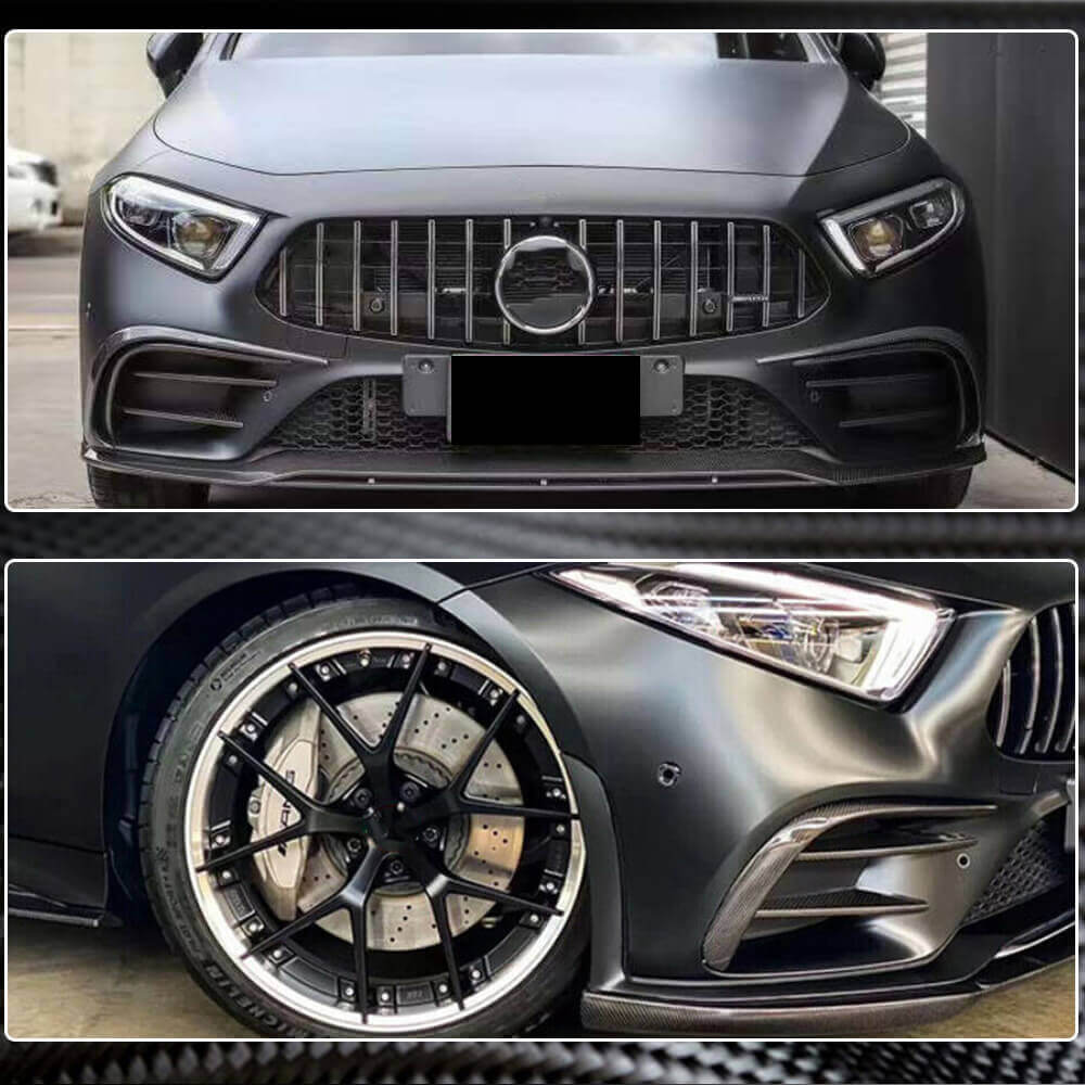 Mercedes Benz CLS Class C257 Sport 2018-2020 Front Fog Lamp Covers Carbon Fiber-Ahacarbon