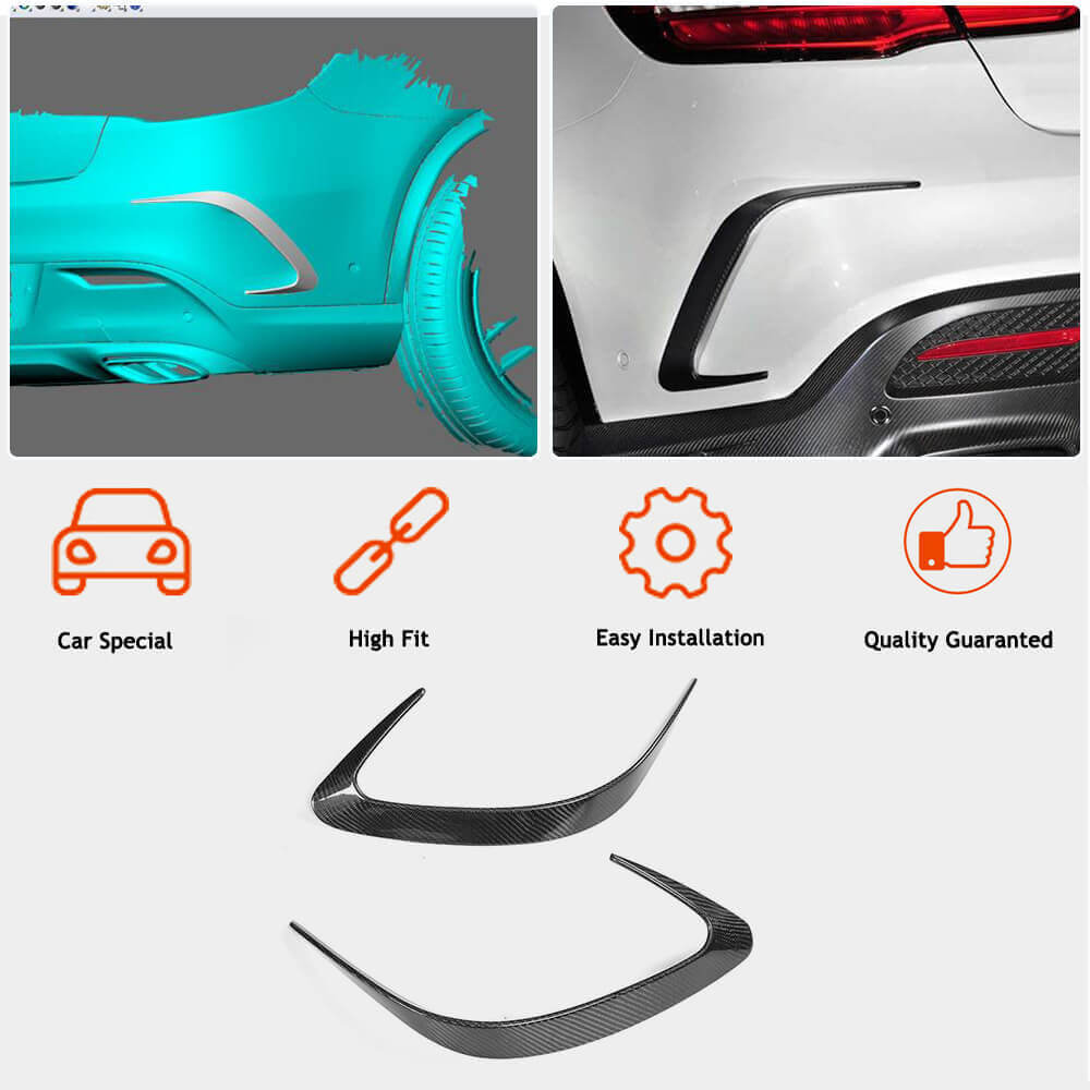Mercedes Benz GLE Class C292 GLE400 GLE63 2015-2019 Rear Bumper Splitters Carbon Fiber-Ahacarbon