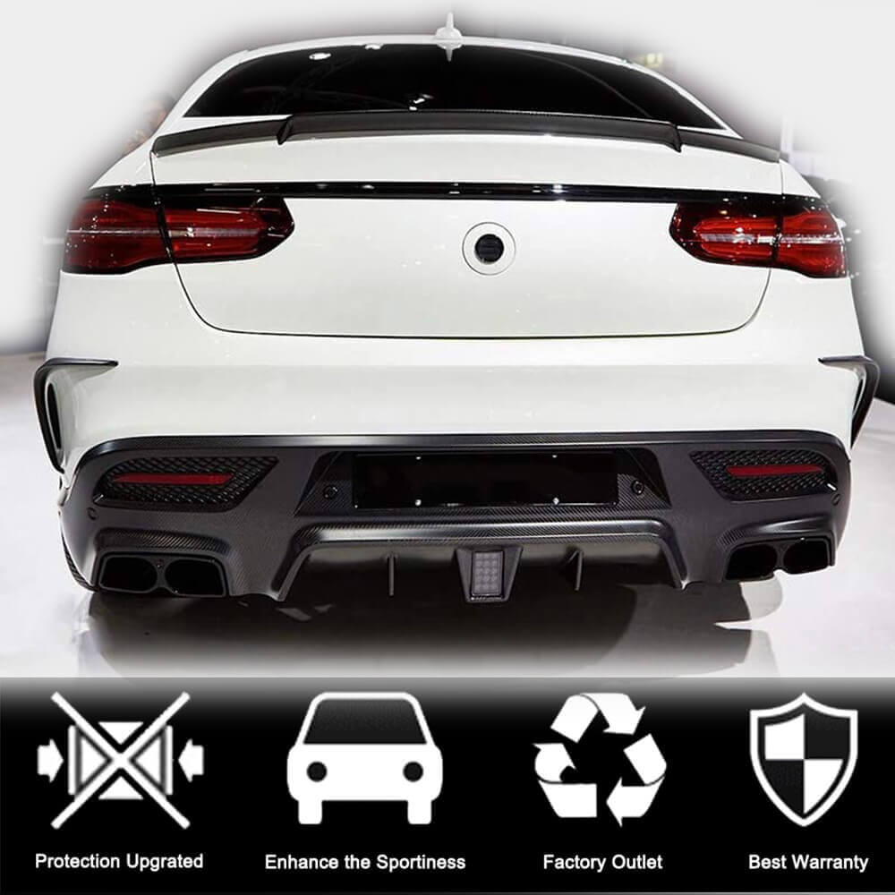 Mercedes Benz GLE Class C292 GLE400 GLE63 2015-2019 Rear Bumper Splitters Carbon Fiber-Ahacarbon