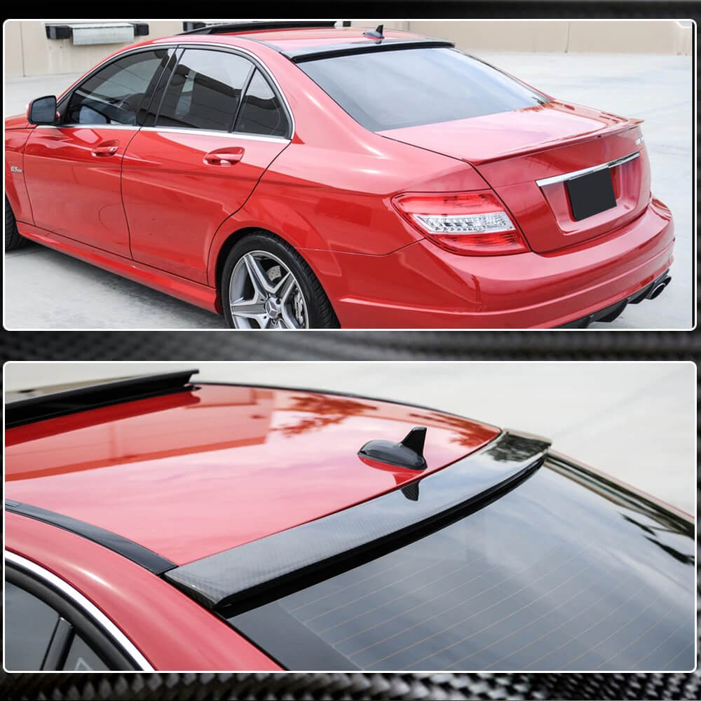 Mercedes Benz C Class W204 C63 AMG Sedan 2007-2014 Rear Roof Spoiler Carbon Fiber-Ahacarbon