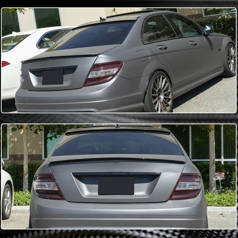 Mercedes Benz C Class W204 C63 AMG Sedan 2007-2014 Rear Roof Spoiler Carbon Fiber-Ahacarbon