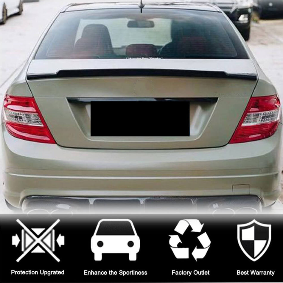 Mercedes Benz C Class W204 2007-2014 Rear Trunk Spoiler Carbon Fiber-Ahacarbon