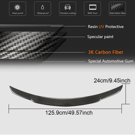 Mercedes Benz C Class W204 2007-2014 Rear Trunk Spoiler Carbon Fiber-Ahacarbon