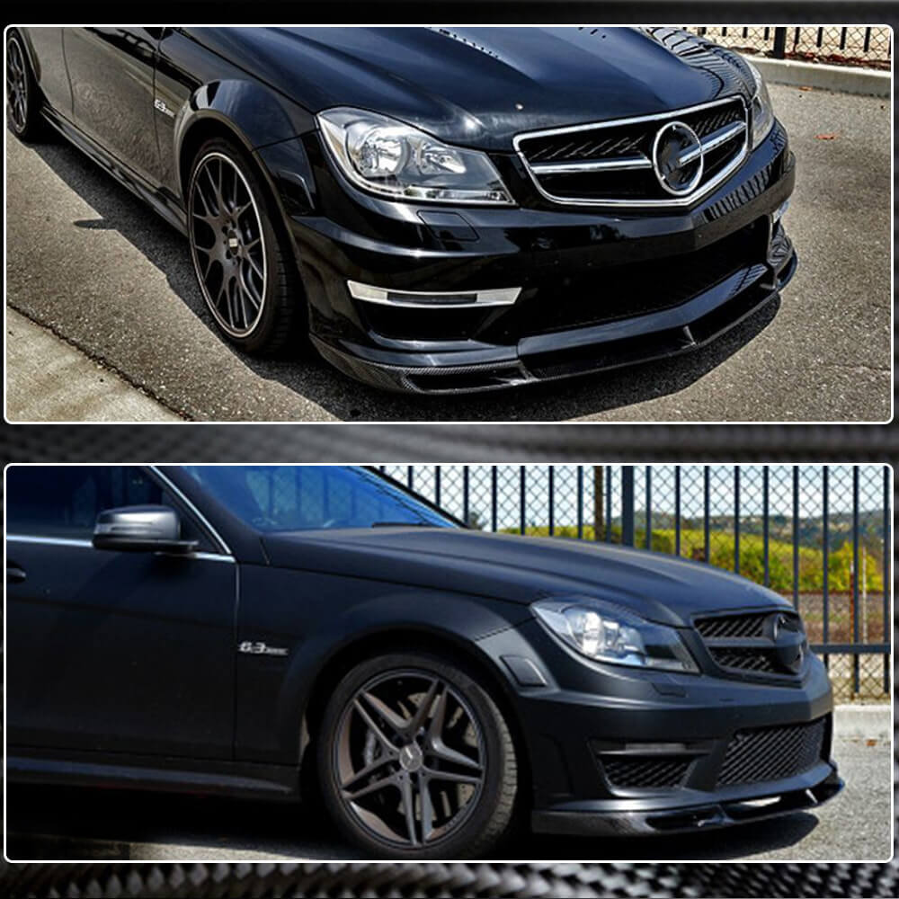 Mercedes Benz C Class W204 C204 C63 AMG Facelift 2012-2014 Front Bumper Lip Carbon Fiber-Ahacarbon