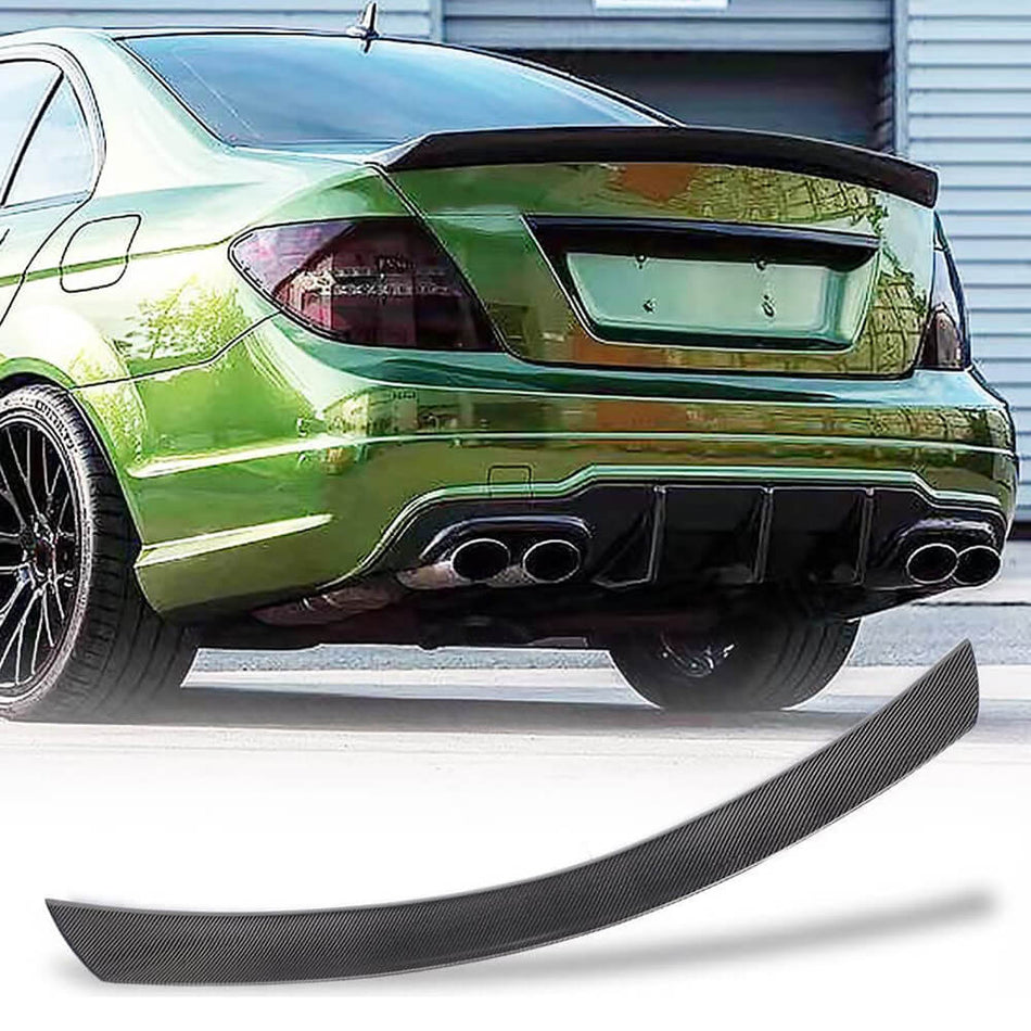 Mercedes Benz C Class W204 C250 C300 C63 AMG Sedan 2007-2015 Rear Trunk Spoiler Carbon Fiber-Ahacarbon