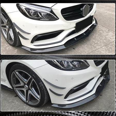 Mercedes Benz W205 C63 (S) AMG Pre-facelift 2015-2019 Front Bumper Lip Carbon Fiber-Ahacarbon