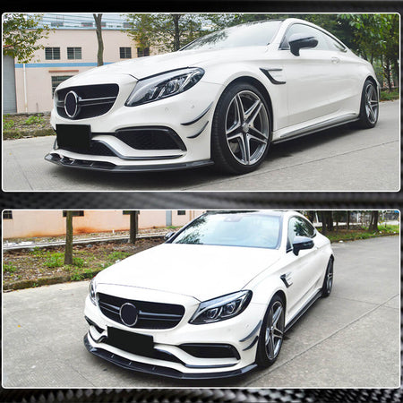 Mercedes Benz W205 C63 (S) AMG Pre-facelift 2015-2019 Front Bumper Lip Carbon Fiber-Ahacarbon