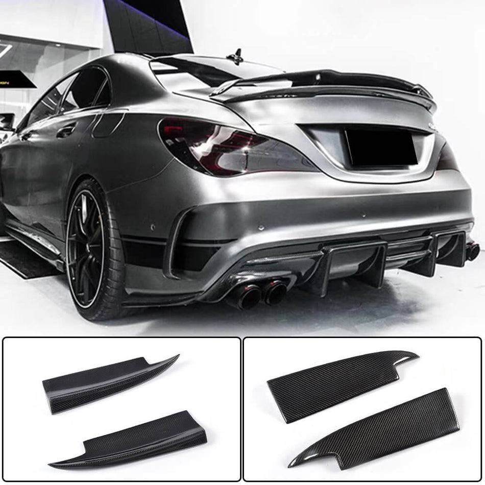 Mercedes Benz CLA Class (W117) C117 Sport CLA45 AMG 2013-2019 Rear Bumper Splitters Carbon Fiber-Ahacarbon