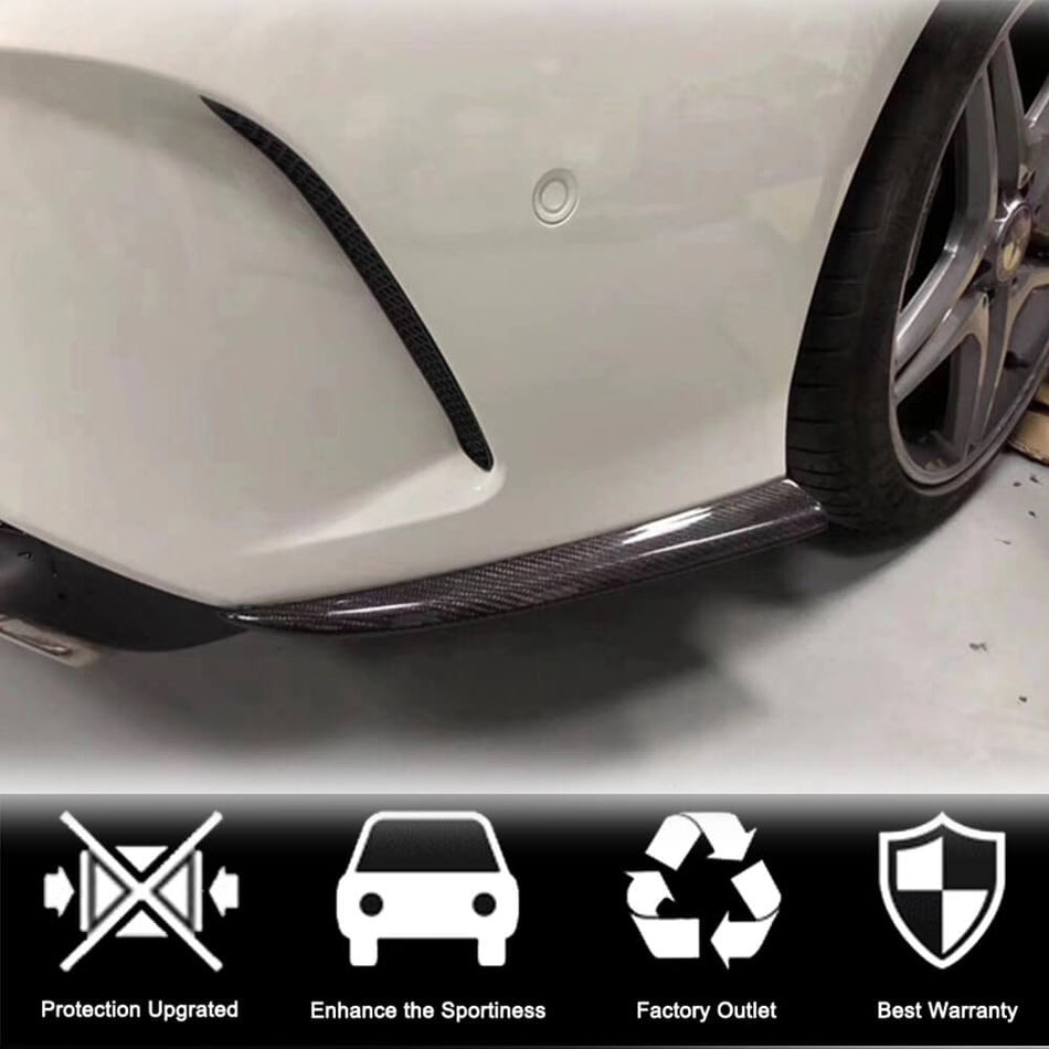 Mercedes Benz CLA Class (W117) C117 Sport CLA45 AMG 2013-2019 Rear Bumper Splitters Carbon Fiber-Ahacarbon