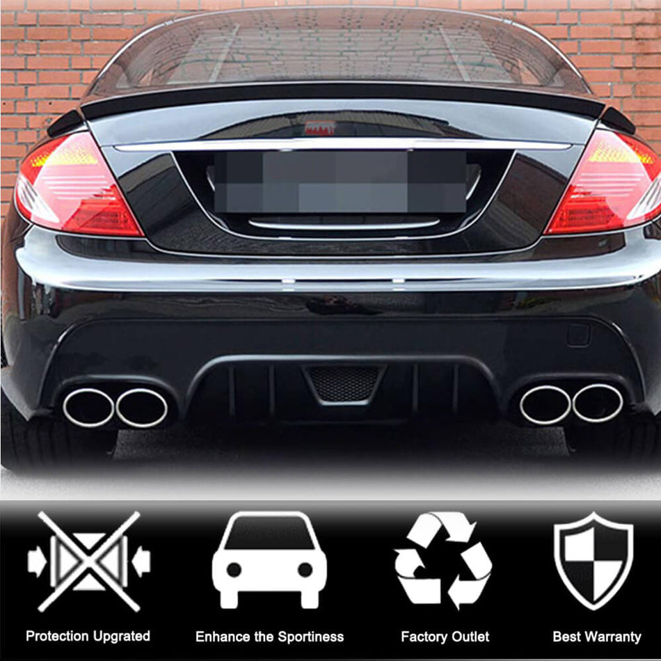 Mercedes Benz CL Class W216 2007-2014 Rear Trunk Spoiler Carbon Fiber-Ahacarbon