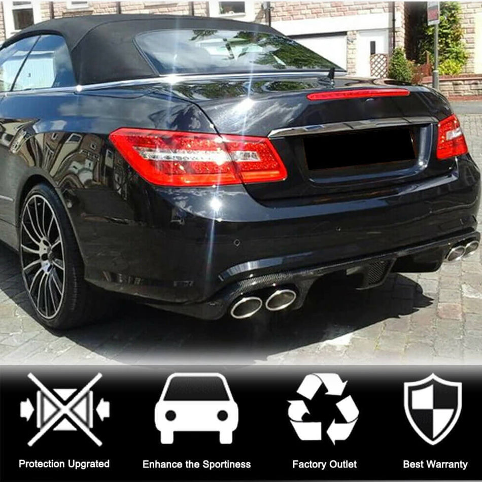 Mercedes Benz E Class (W207) C207 A207 E63 Pre-facelift 2009-2013 Rear Bumper Diffuser Carbon Fiber-Ahacarbon