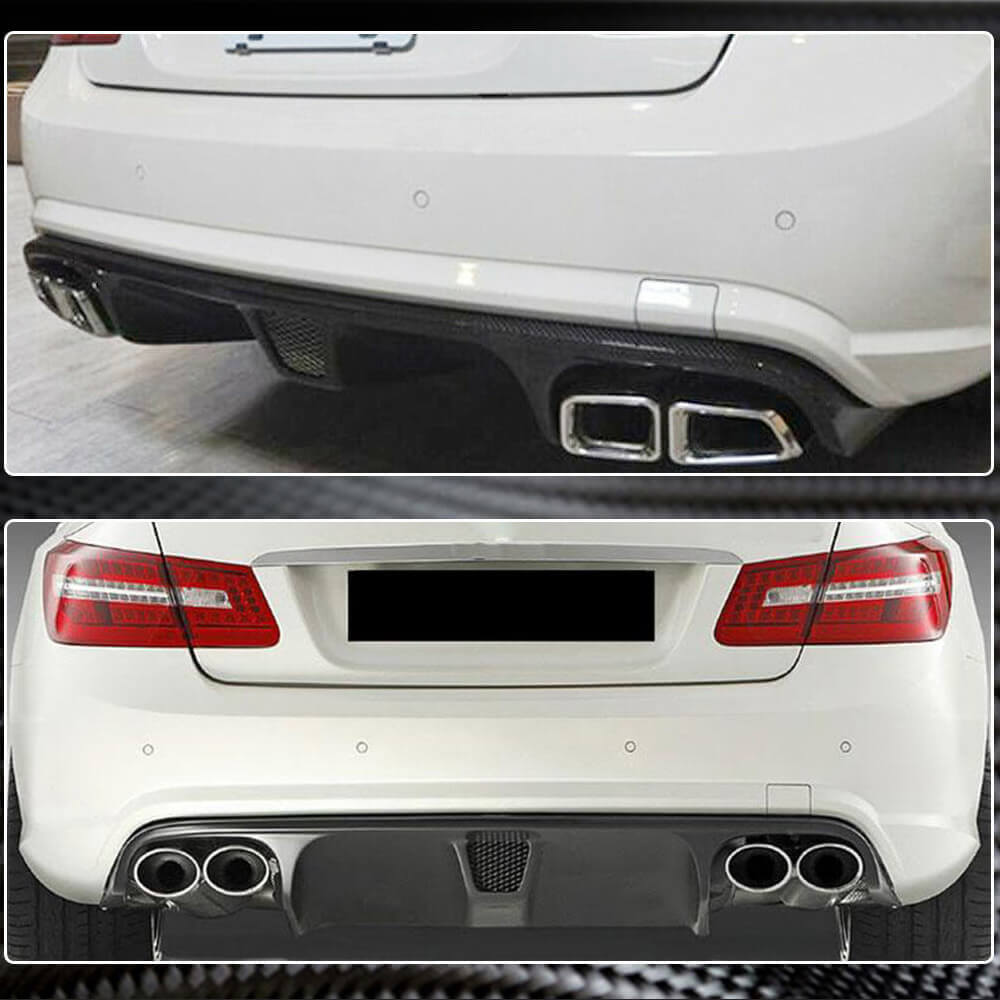 Mercedes Benz E Class (W207) C207 A207 E63 Pre-facelift 2009-2013 Rear Bumper Diffuser Carbon Fiber-Ahacarbon