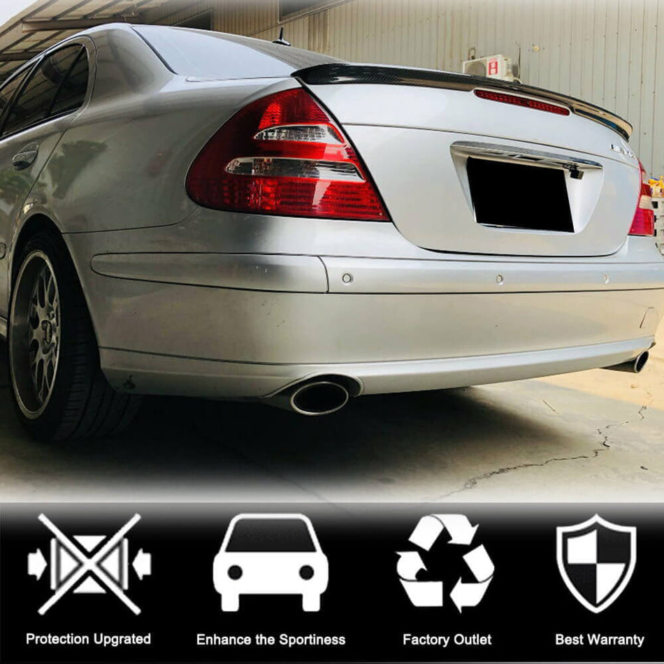 Mercedes Benz E Class W211 E63 AMG Sedan 2002-2009 Rear Trunk Spoiler Carbon Fiber-Ahacarbon