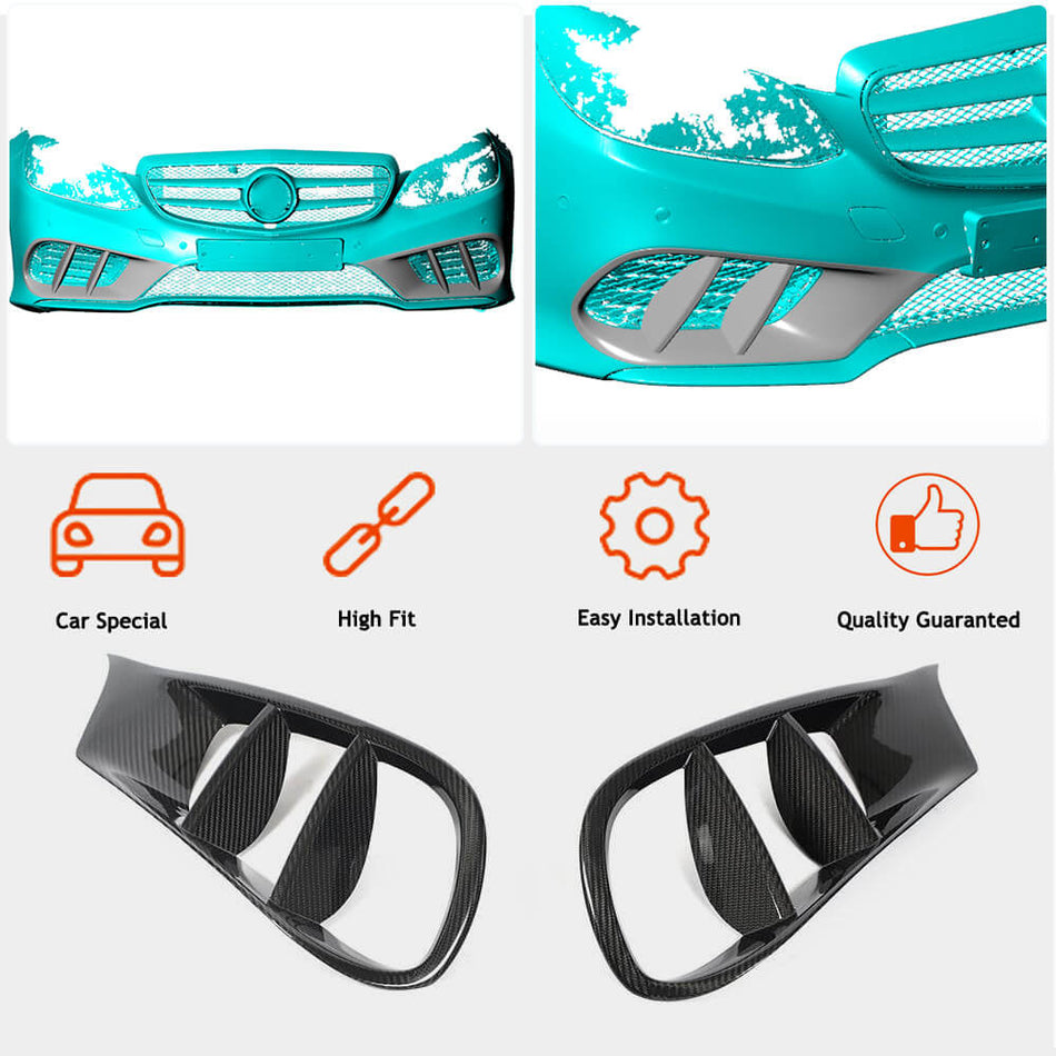 Mercedes Benz E Class W212 Sport Pre-facelift 2014-2016 Fog Lamp Covers Carbon Fiber-Ahacarbon